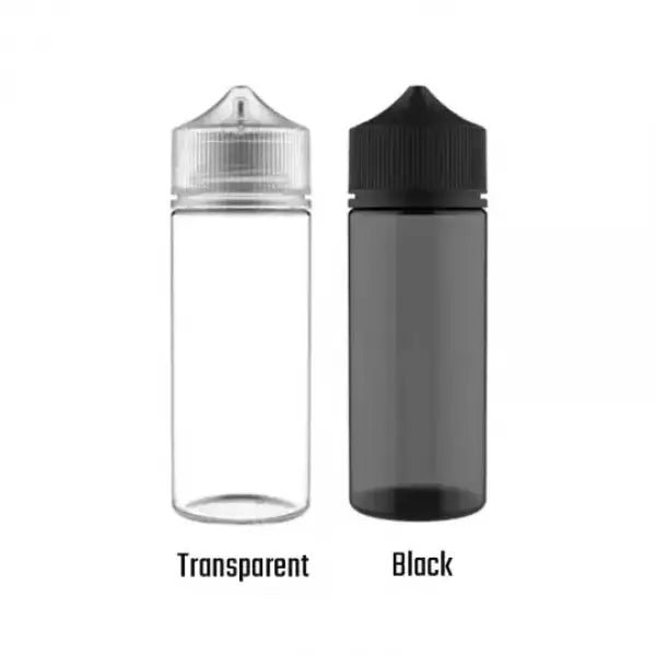 Chubby Gorilla Unicorn V3 120ml black PET recyclable bottle for DIY accessories, showcasing its sleek design and size.