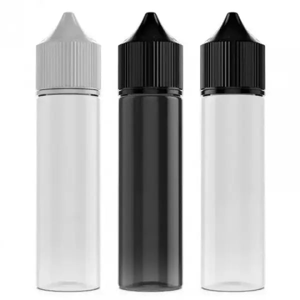 Chubby Gorilla 75ml Unicorn V3 bottle in black, made of recyclable PET plastic for DIY accessories.