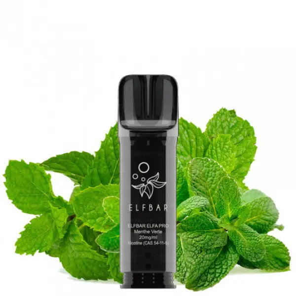 Cartouches Elfa Pro - Menthe Verte - Elf Bar | Pack x2 - Purevape.ch