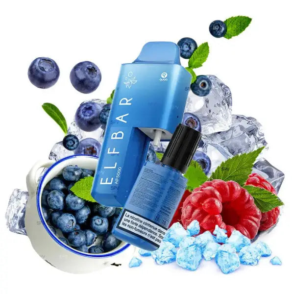 Puff jetable Elfbar AF5000 saveur myrtille framboise acidulée, vape jetable avec design élégant, liquide aromatisé, sans nicotine