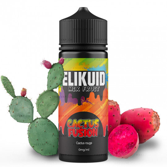 E-liquide Cactus Fusion par Elikuid Street, flacon de 100 ml avec étiquette colorée, idéal pour cigarette électronique.