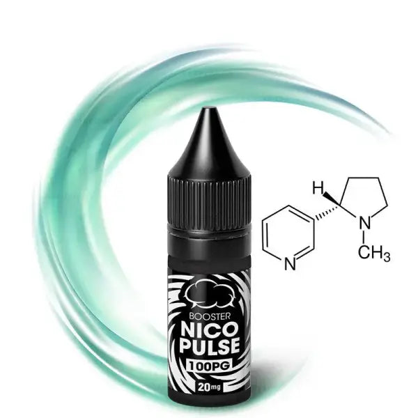 Booster de Nicotine 100VG par ELiquid France, flacon avec étiquette indiquant le booster de nicotine pour e-liquide.