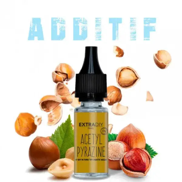 Additif DIY Acétyl Pyrazine ExtraDIY fumé, image montrant le flacon de l'additif pour DIY.