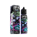 E-liquide La Cassis d'ENFER 50ml par Enfer, flacon avec gouttelette, mettant en valeur la saveur de cassis fraîche.