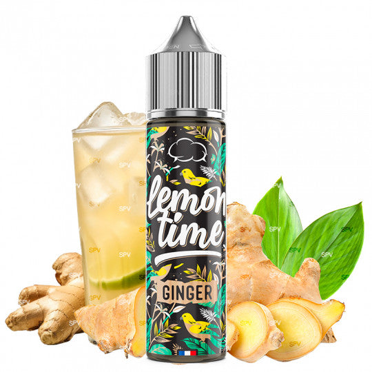 E-Liquide Ginger - Lemon'Time par Eliquid France, flacon de 50 ml dans un emballage de 70 ml, saveur citron gingembre naturel