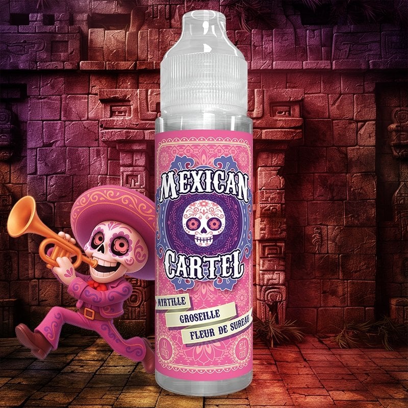 E-liquide Myrtille Groseille Fleur de Sureau Mexican Cartel 50ML, bouteille de e-liquide avec saveurs fruitées pour cigarette électronique