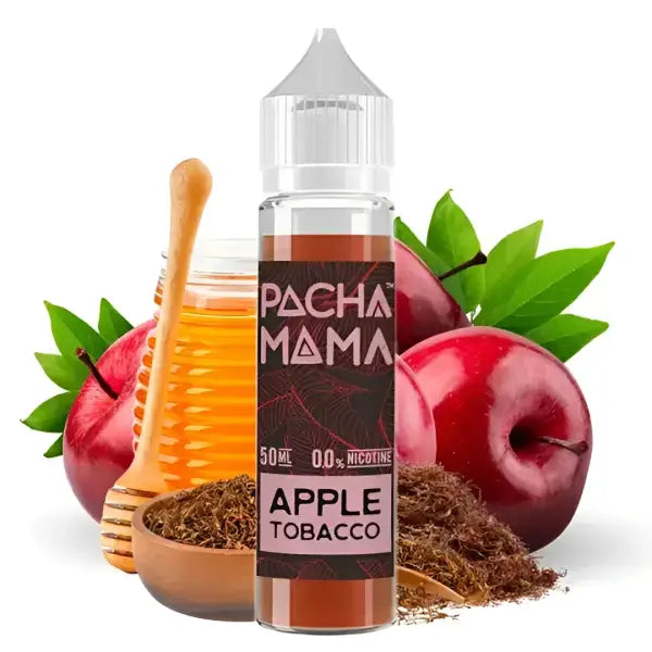 E-Liquide Apple Blend de Pachamama par Charlie's Chalk Dust, flacon avec étiquette colorée et liquide à l'intérieur.