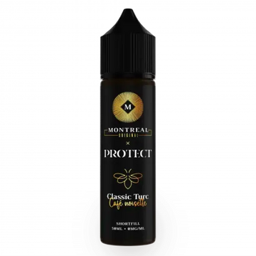 E-liquide Protect X Montréal Classic Turc Café Noisette avec flacon de 10 ml, saveur café noisette, pour cigarette électronique