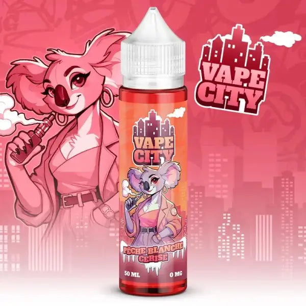E-Liquide Pêche Blanche Cerise - VAPE CITY - 50ml - Purevape.ch